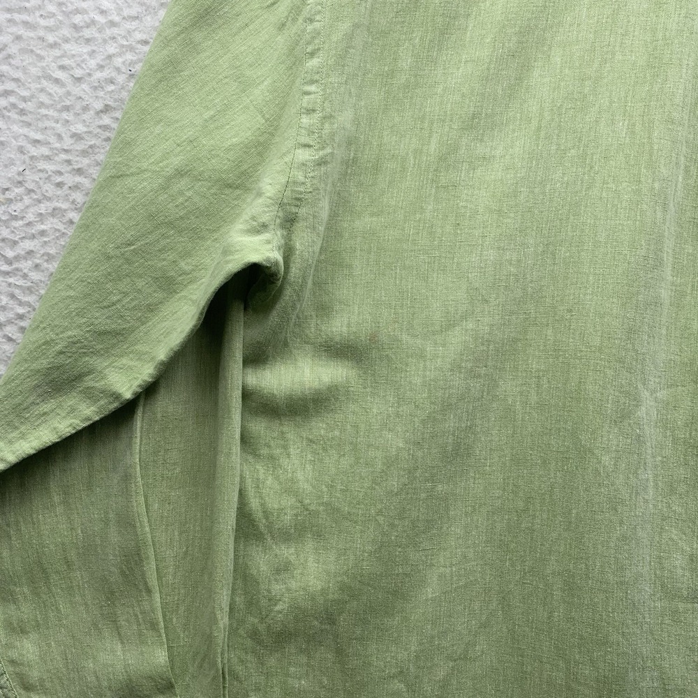 VTG Peter Millar Button Up Shirt Mens Medium M Golf Green Linen Blend Cassique - Picture 8 of 13
